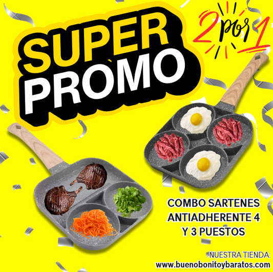 Combo Multi-Sabor: Sartén 4 Puestos + Sartén 3 Puestos GRATIS